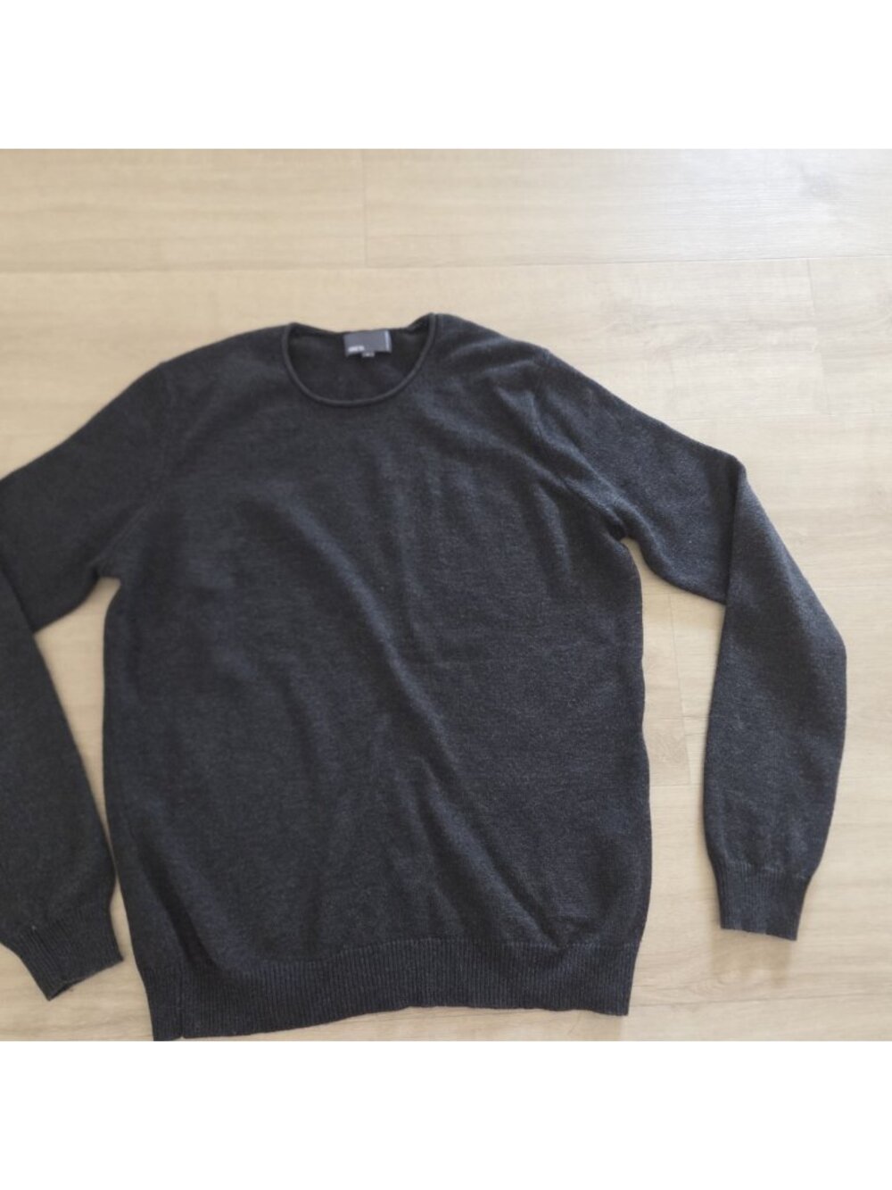 Vince Sweater Large Mens Black Wool Camel Hair Blend Round Neck Pullover
